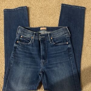 MOTHER The Mid Rise Dazzler Ankle - Dark Blue Dazzler Ankle Jeans